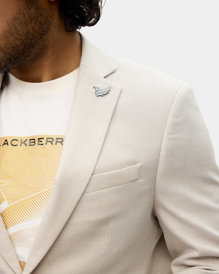 Off White Two Piece Textured Suit - Heckle
