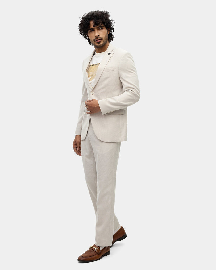 Off White Two Piece Textured Suit - Heckle