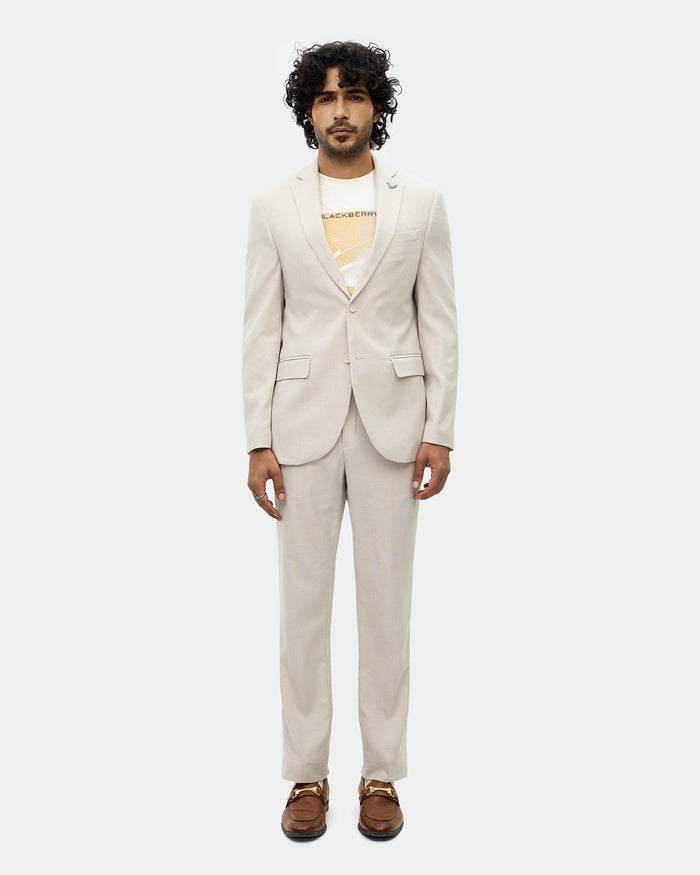Off White Two Piece Textured Suit - Heckle