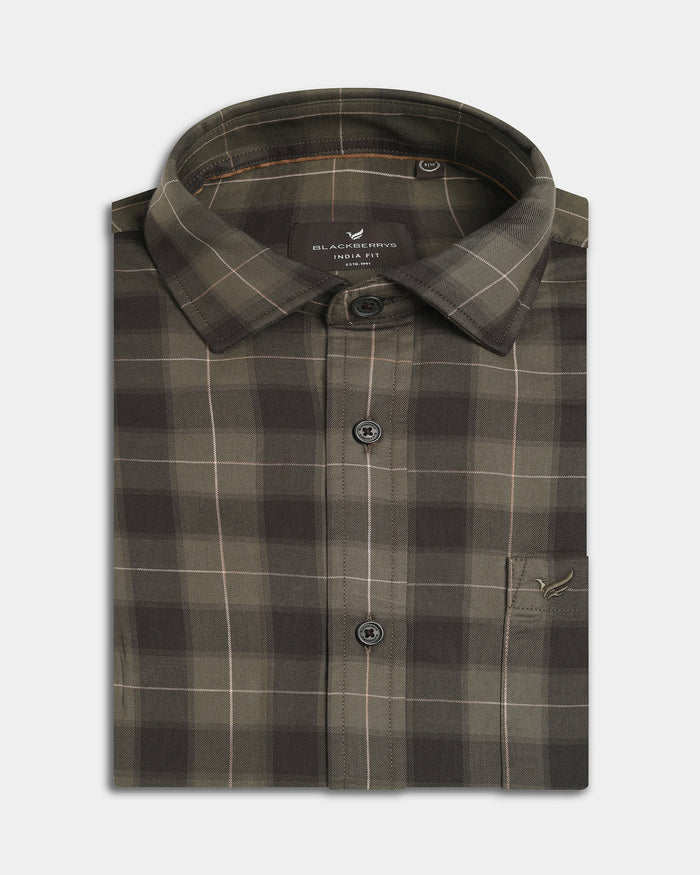 Olive Check Shirt - Wolfer