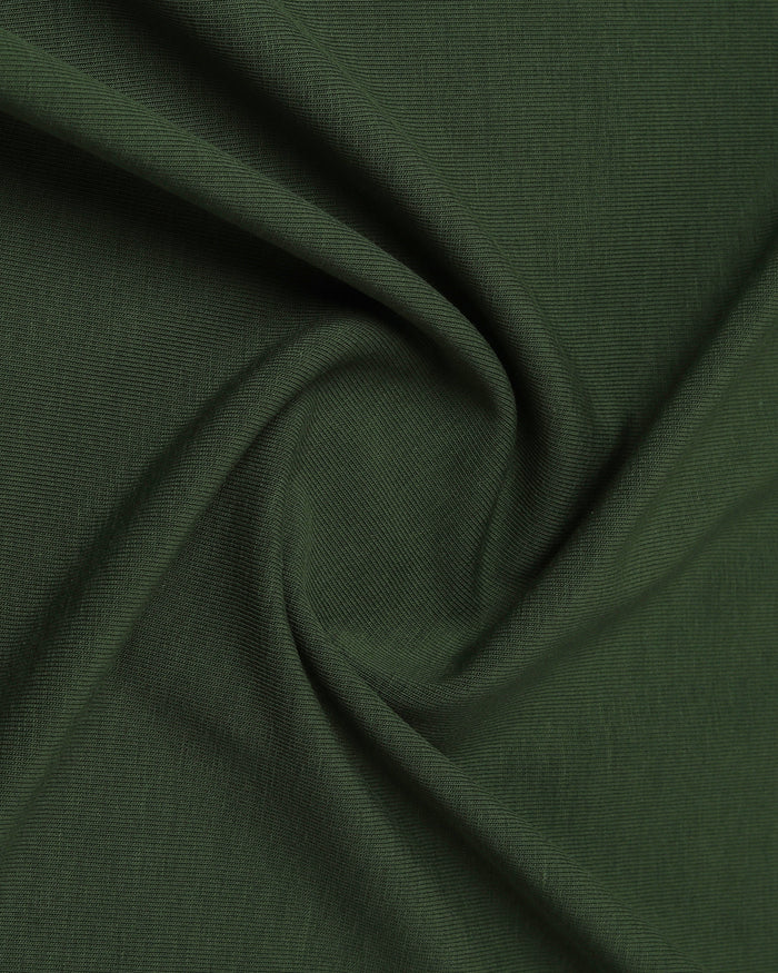 Olive Green Crew Neck Printed T-Shirt - Posi