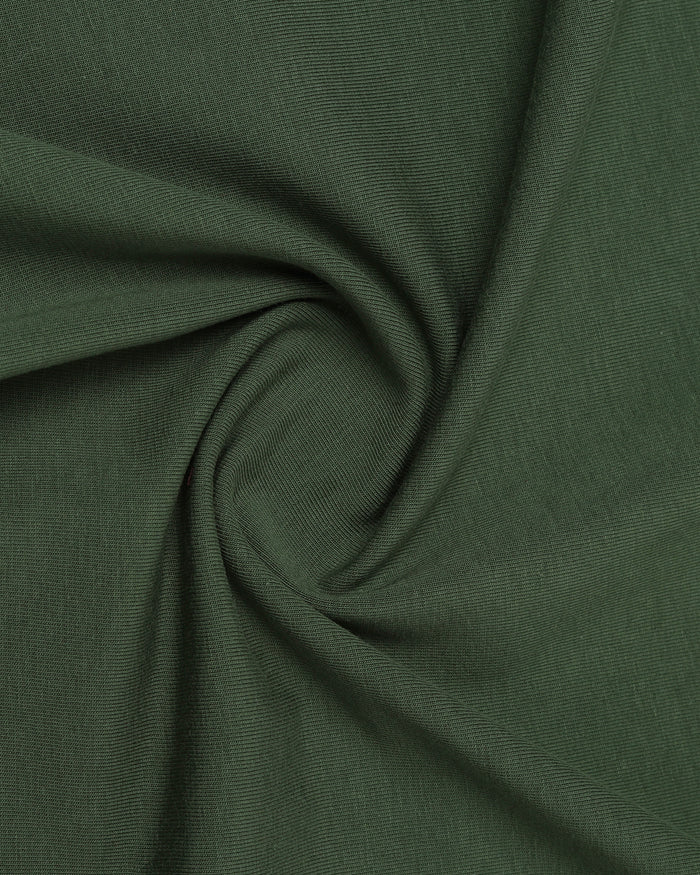 Olive Green Crew Neck Solid T-Shirt - Rising