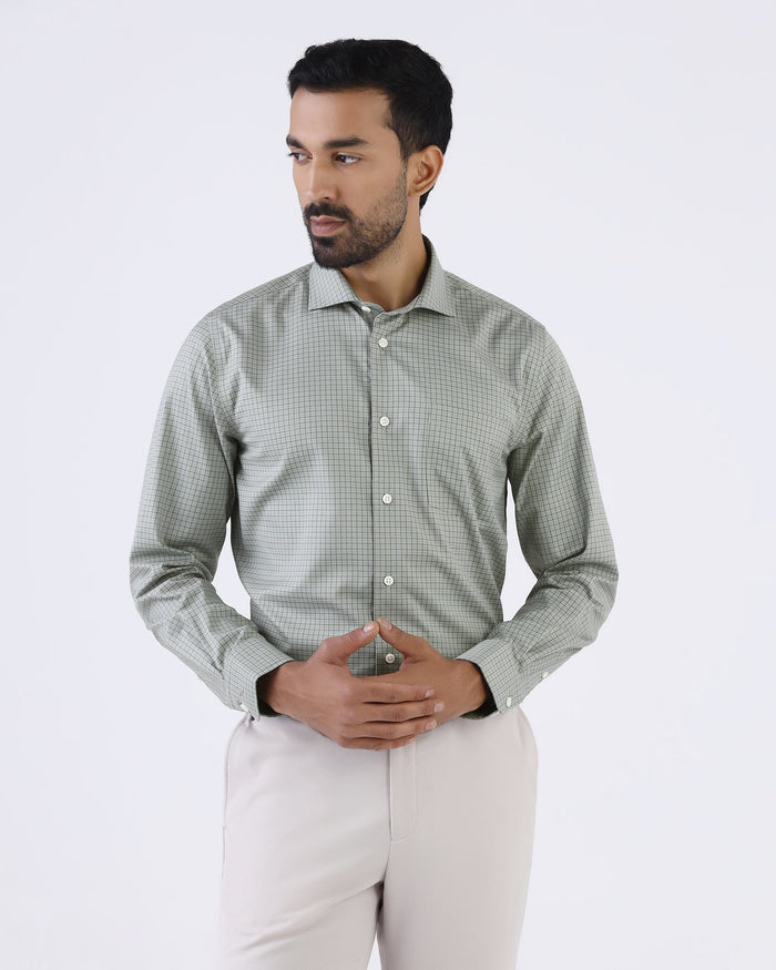 Olive Non Iron Check Shirt - Episode