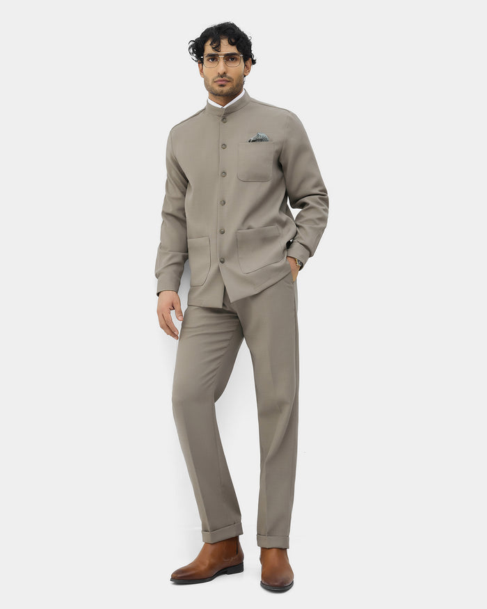 Olive Two Piece Textured Suit - Ketor