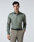 Olive Unwrinkle Solid Shirt - Sylvia