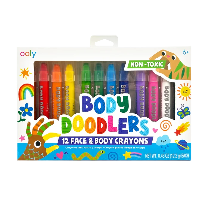 Ooly Body Doodlers Face & Body Crayons (Set of 12)