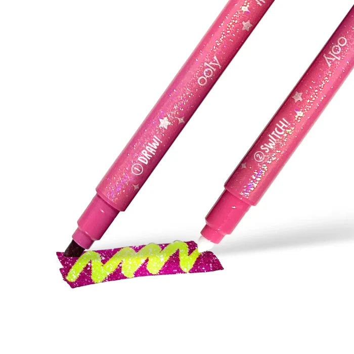 Ooly Switch-Eroo Sparkle Glittery Color Changing Markers (Set of 12)