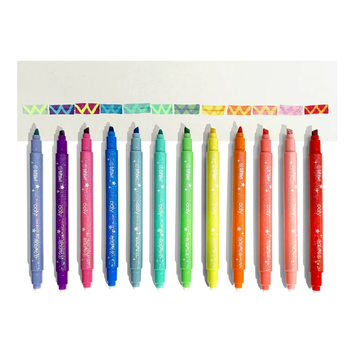 Ooly Switch-Eroo Sparkle Glittery Color Changing Markers (Set of 12)