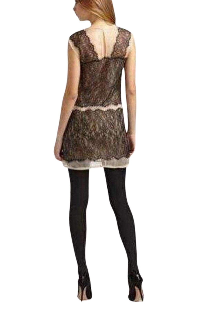 BCBGMAXAZRIA Organza Lace Sheer Sleeveless Dress - Runway Catalog