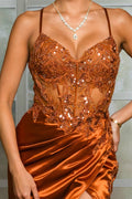 P7506-PLUS SIZE CORSET BEADED AND EMBROIDERED MAXI DRESS