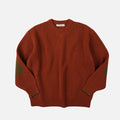 PATCH ROUND PULLOVER KNIT - BRICK