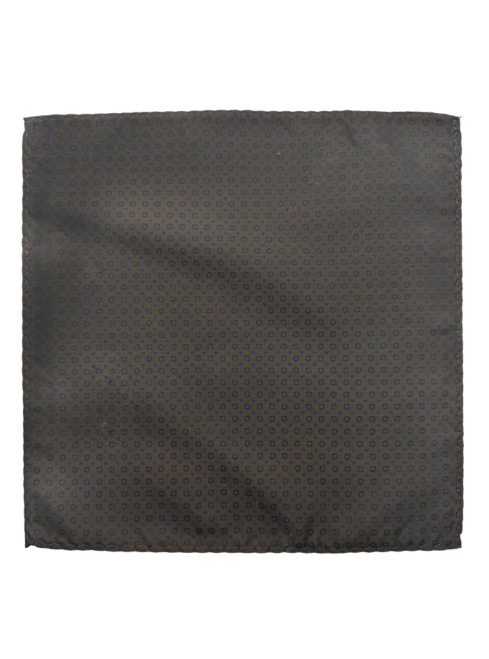 Perry Brown Rosette Pocket Square
