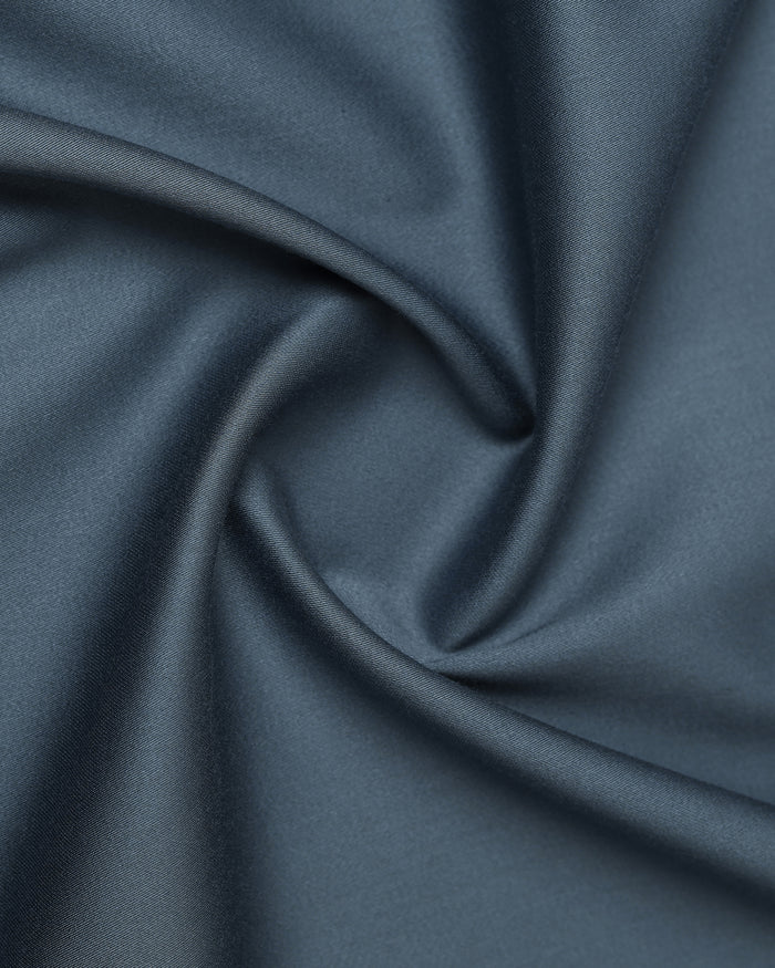 Petrol Blue Half Sleeve Unwrinkle Solid Shirt - Sylvia
