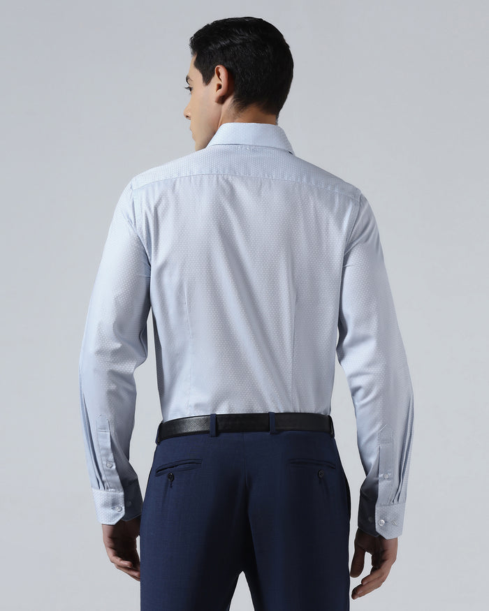 Petrol Blue Textured Shirt - Tray