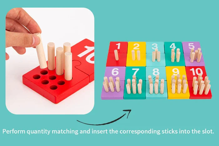 Pierre's Farm Children Digital Numerical Wooden Plunger
