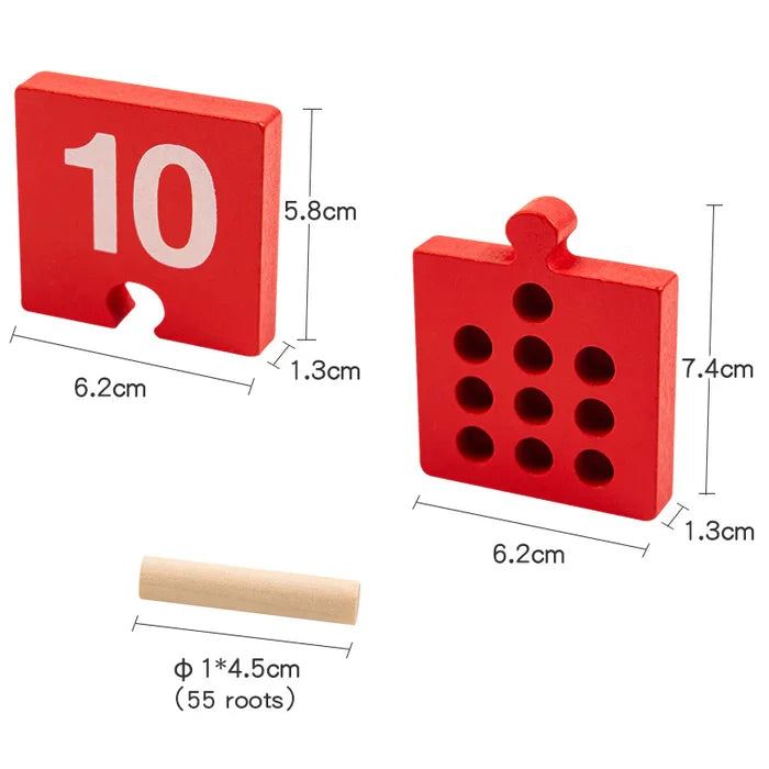 Pierre's Farm Children Digital Numerical Wooden Plunger