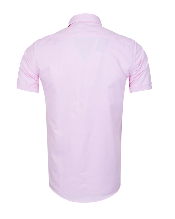 Pink Classic Twill Short Sleeve Shirt-Makrom
