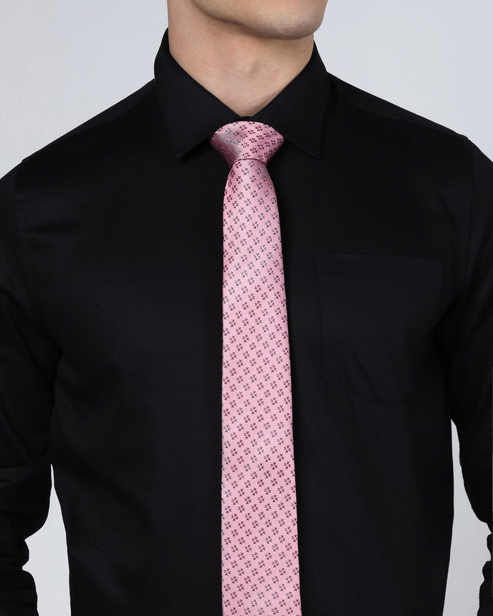Pink Silk Jacquard Tie - Ann
