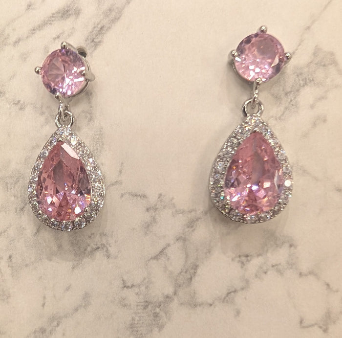 Pink Teardrop Earring