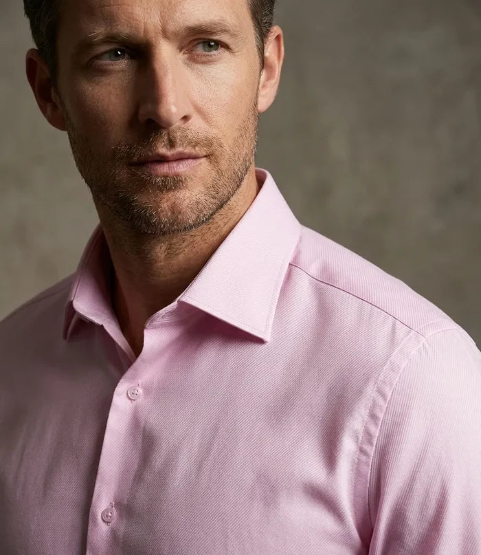 Pink Twill Classic Single Cuff Shirt