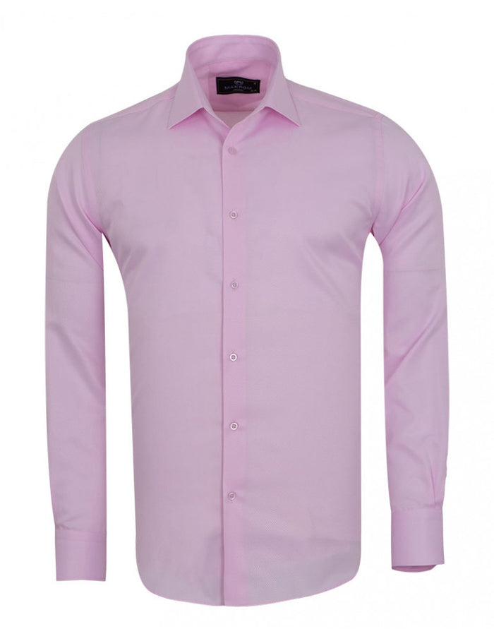 Pink Twill Classic Single Cuff Shirt-Makrom