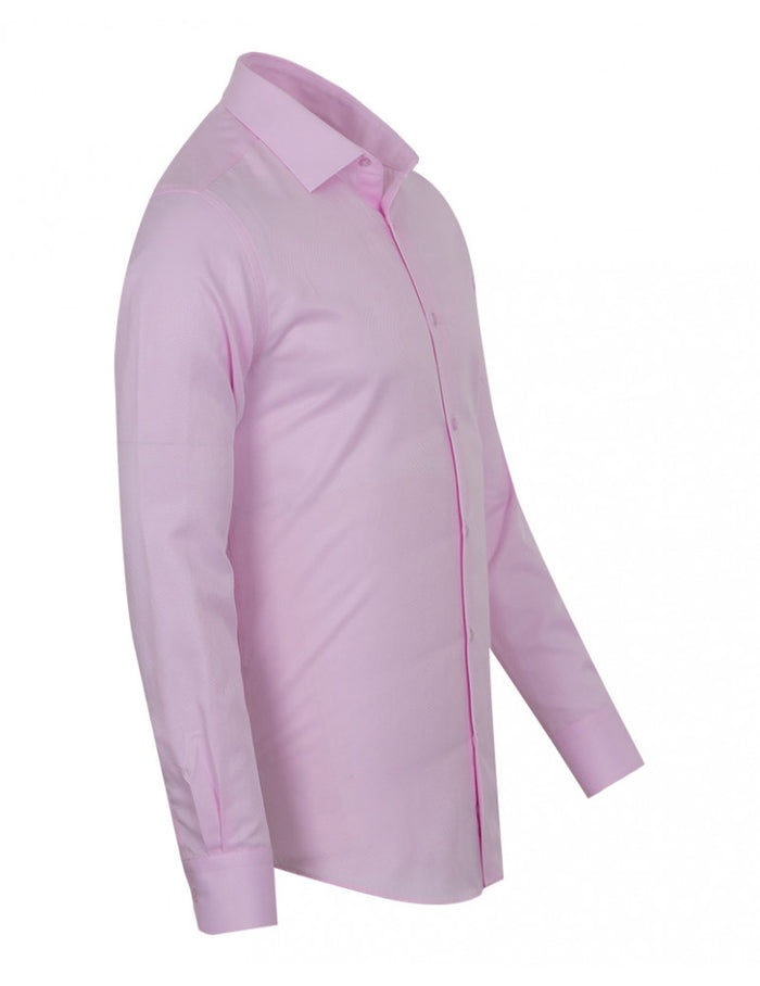 Pink Twill Classic Single Cuff Shirt-Makrom