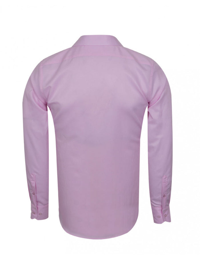 Pink Twill Classic Single Cuff Shirt-Makrom