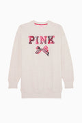 PINK x LoveShackFancy Oversized Crew Neck Dress - SNOW HEATHER