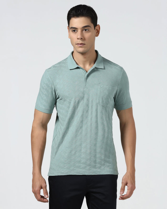 Pista Green Textured Polo - Kim Chum