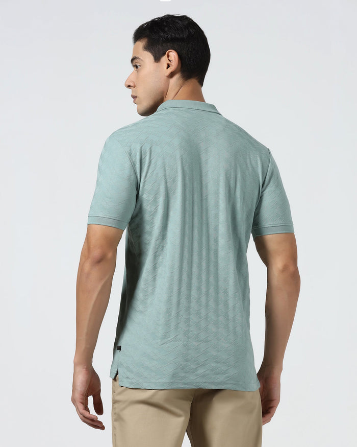 Pista Green Textured Polo - Kim Chum
