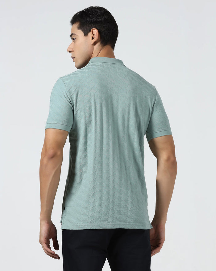 Pista Green Textured Polo - Kim Chum