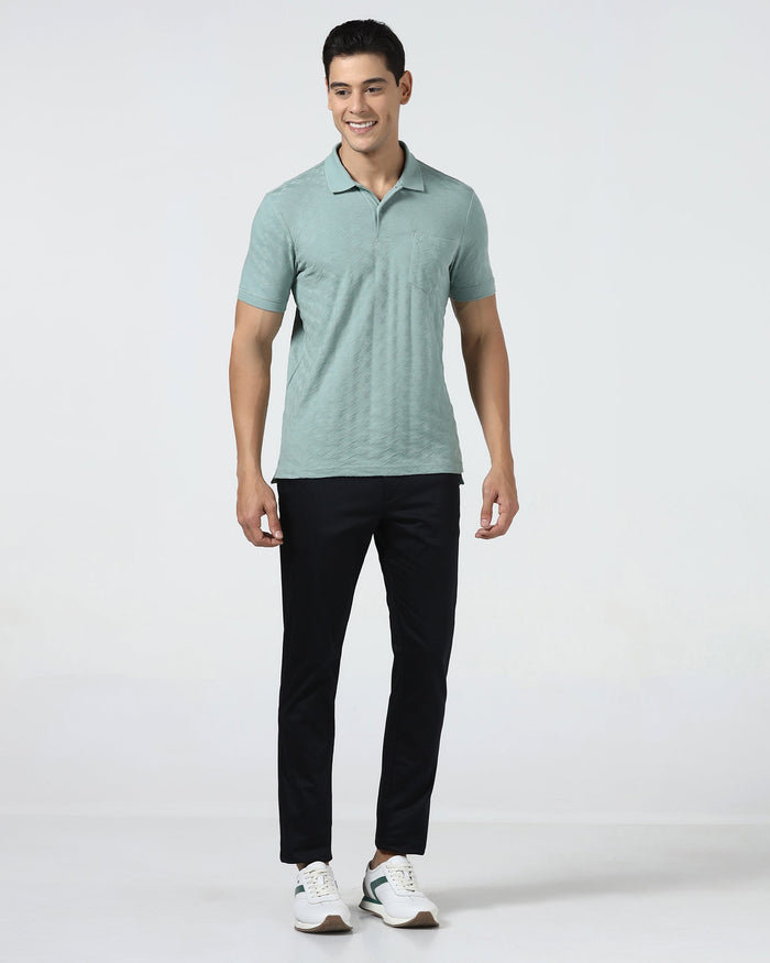 Pista Green Textured Polo - Kim Chum
