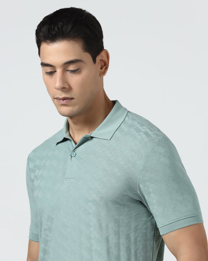 Pista Green Textured Polo - Kim Chum