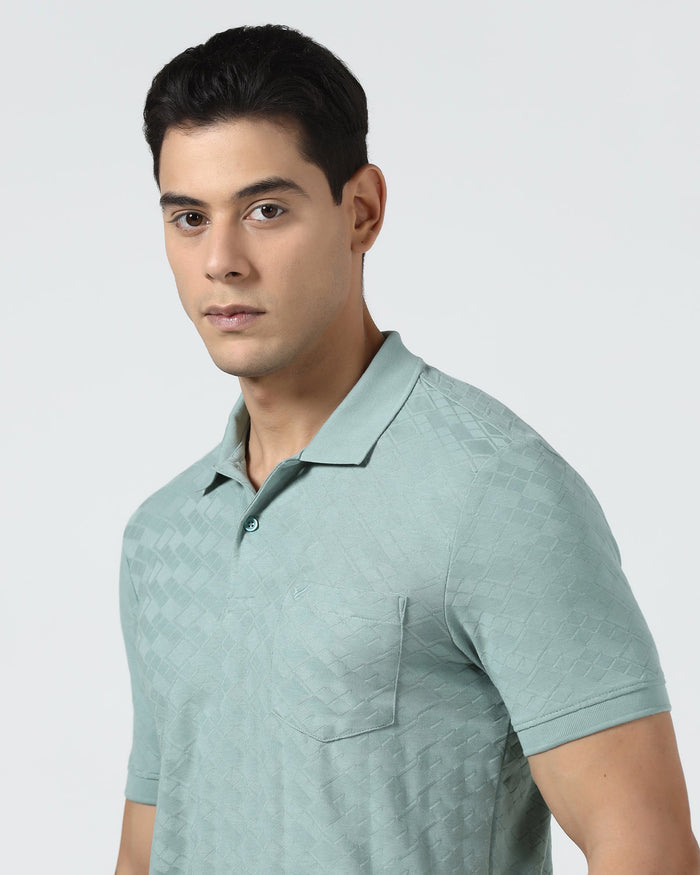 Pista Green Textured Polo - Kim Chum