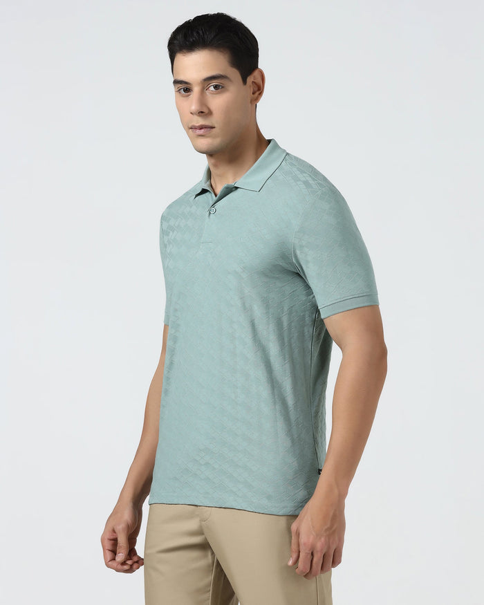 Pista Green Textured Polo - Kim Chum