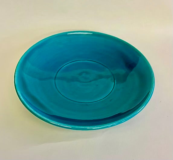 Plate, Handmade Turquoise 9"