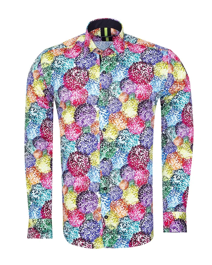 Playful Multicolour Pattern Print with Matching Handkerchief-Makrom