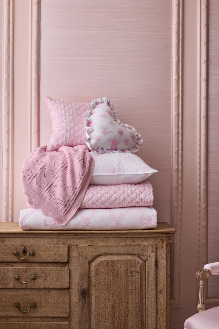 Pointelle Throw Blanket - ROSEWOOD