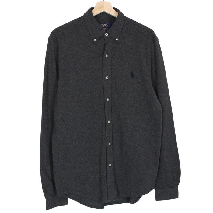 Polo Ralph Lauren Grey Featherweight Mesh Cotton Long Sleeve Shirt