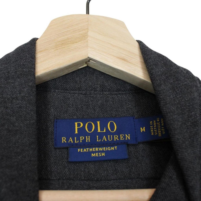 Polo Ralph Lauren Grey Featherweight Mesh Cotton Long Sleeve Shirt