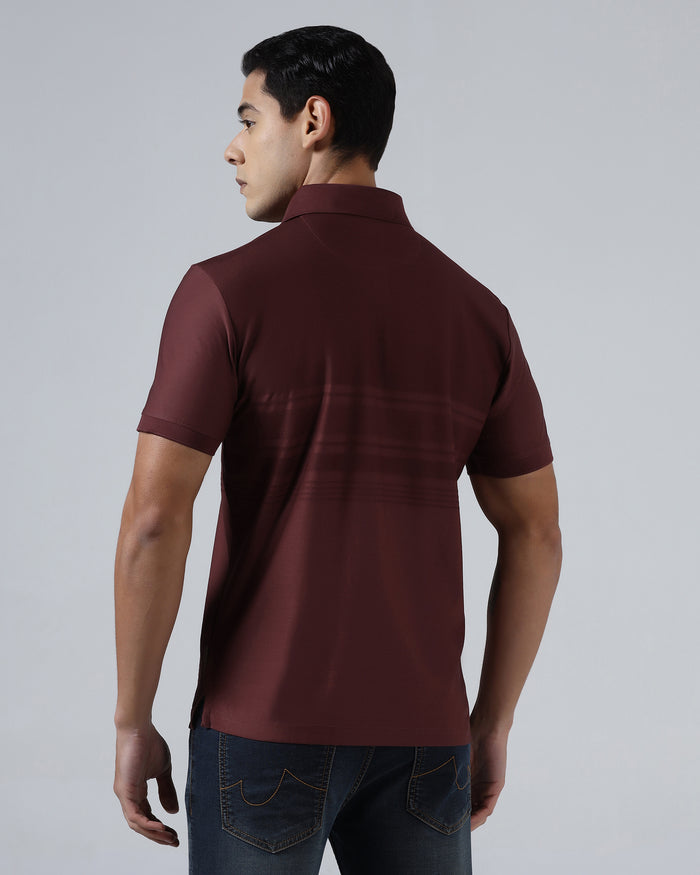 Port Wine Textured Polo - Peek