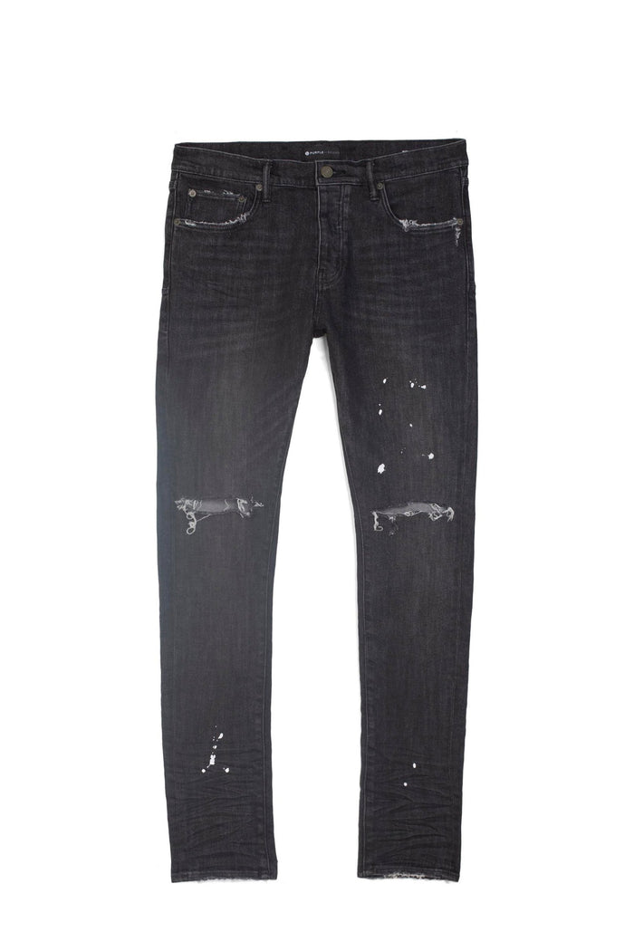 Purple - P001 Low Rise Skinny Jean Black Overspray - Clique Apparel
