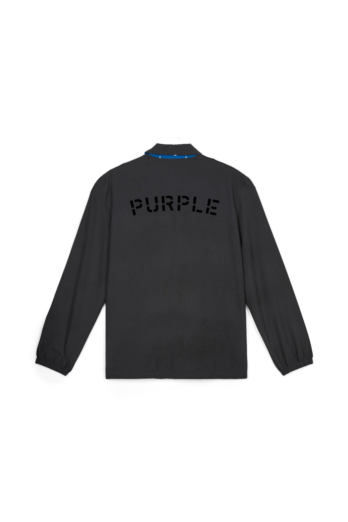 Purple Brand - Black Reversible Snap Front Coaches Jacket - Clique Apparel