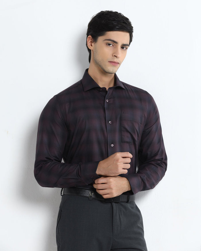 Purple Check Shirt - Perkin
