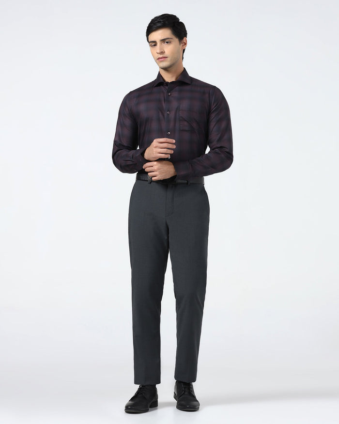 Purple Check Shirt - Perkin