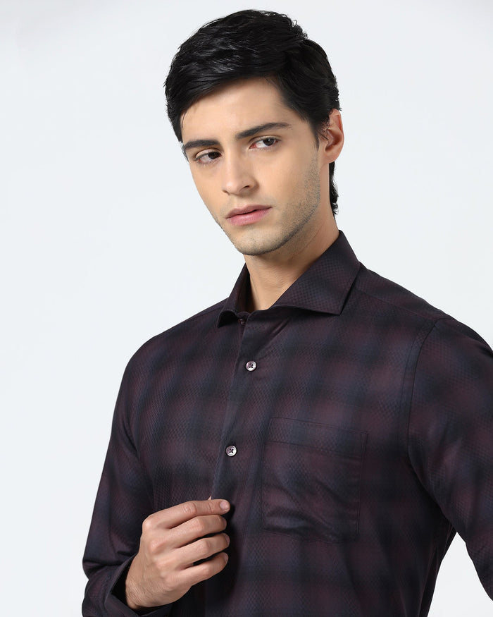 Purple Check Shirt - Perkin