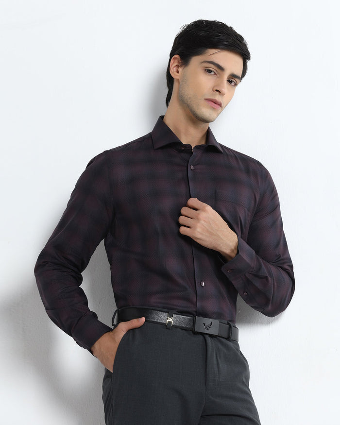 Purple Check Shirt - Perkin