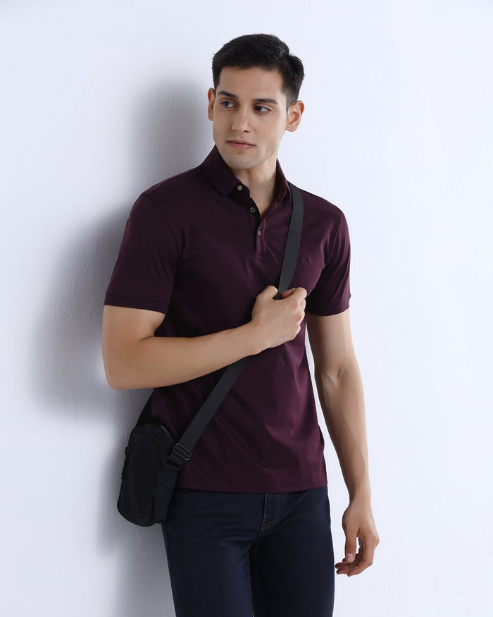 Purple Luxe Solid Polo - Toll