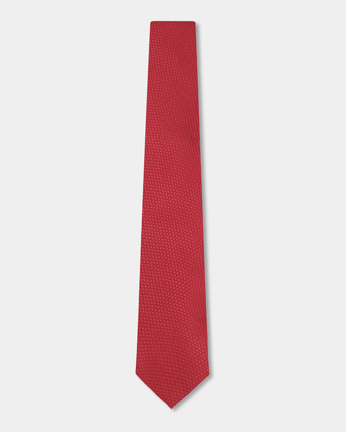 Red Silk Jacquard Tie - Aglow