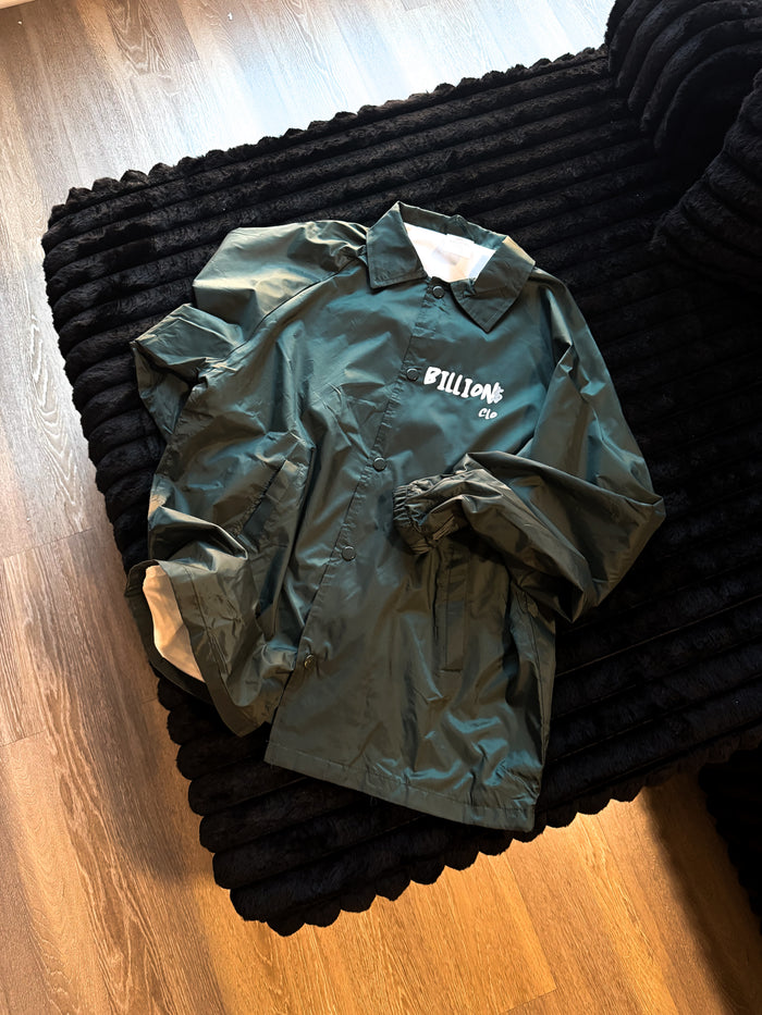 “Rich Off Fundamental$” Coach Jacket (Dark Green)